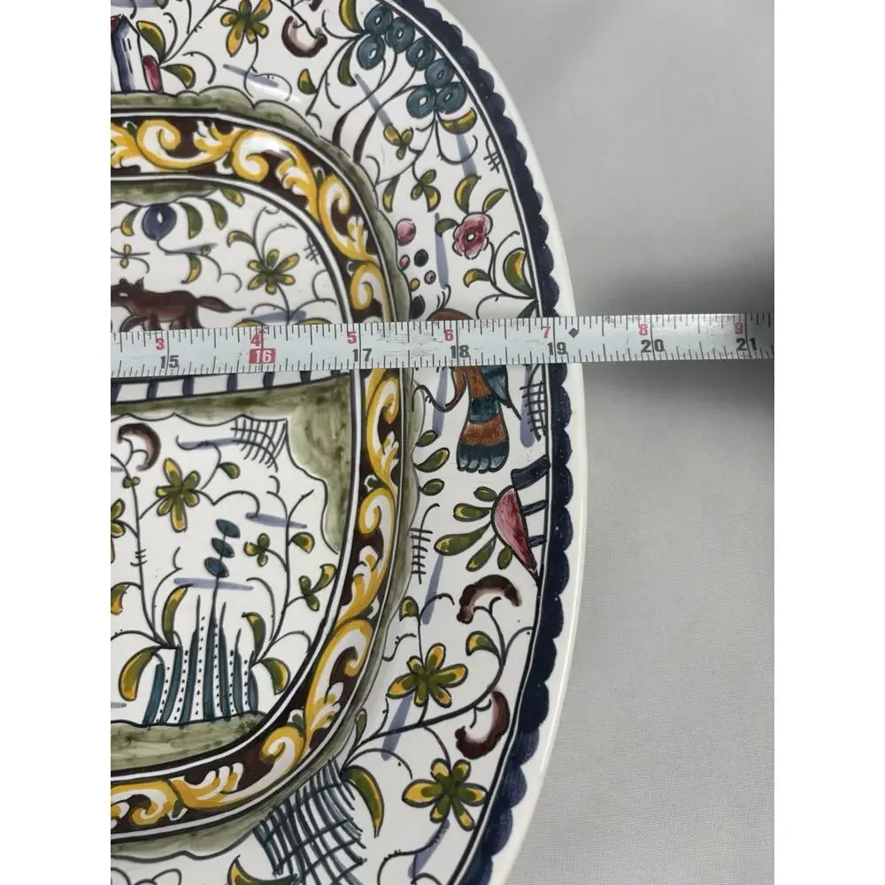Williams Sonoma Nazari Portugal Hand Painted 19” Folk Art Serving Platter /